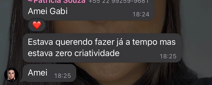 Mensagem: Estava querendo fazer já a tempo mas estava zero criatividade. Amei.